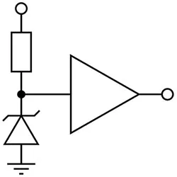 Basic scheme with a Zener diode connected to the circuit.
